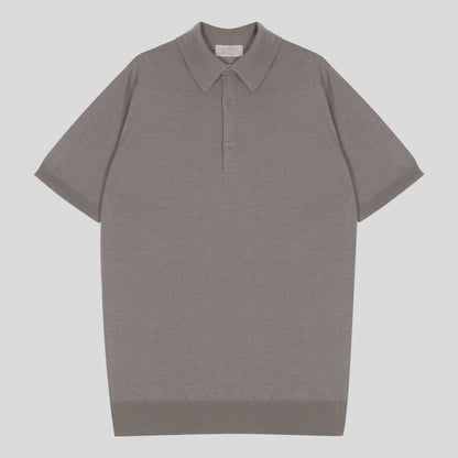 JSY Men Cashmere and Silk Polo Shirt Oyster