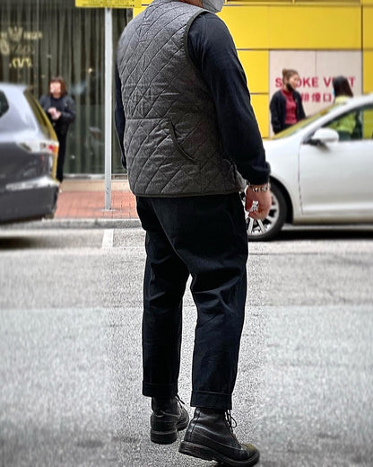 LAVENHAM x HOUSES HIGHTOWN Light Weight Wool Tweed Gilet Charcoal