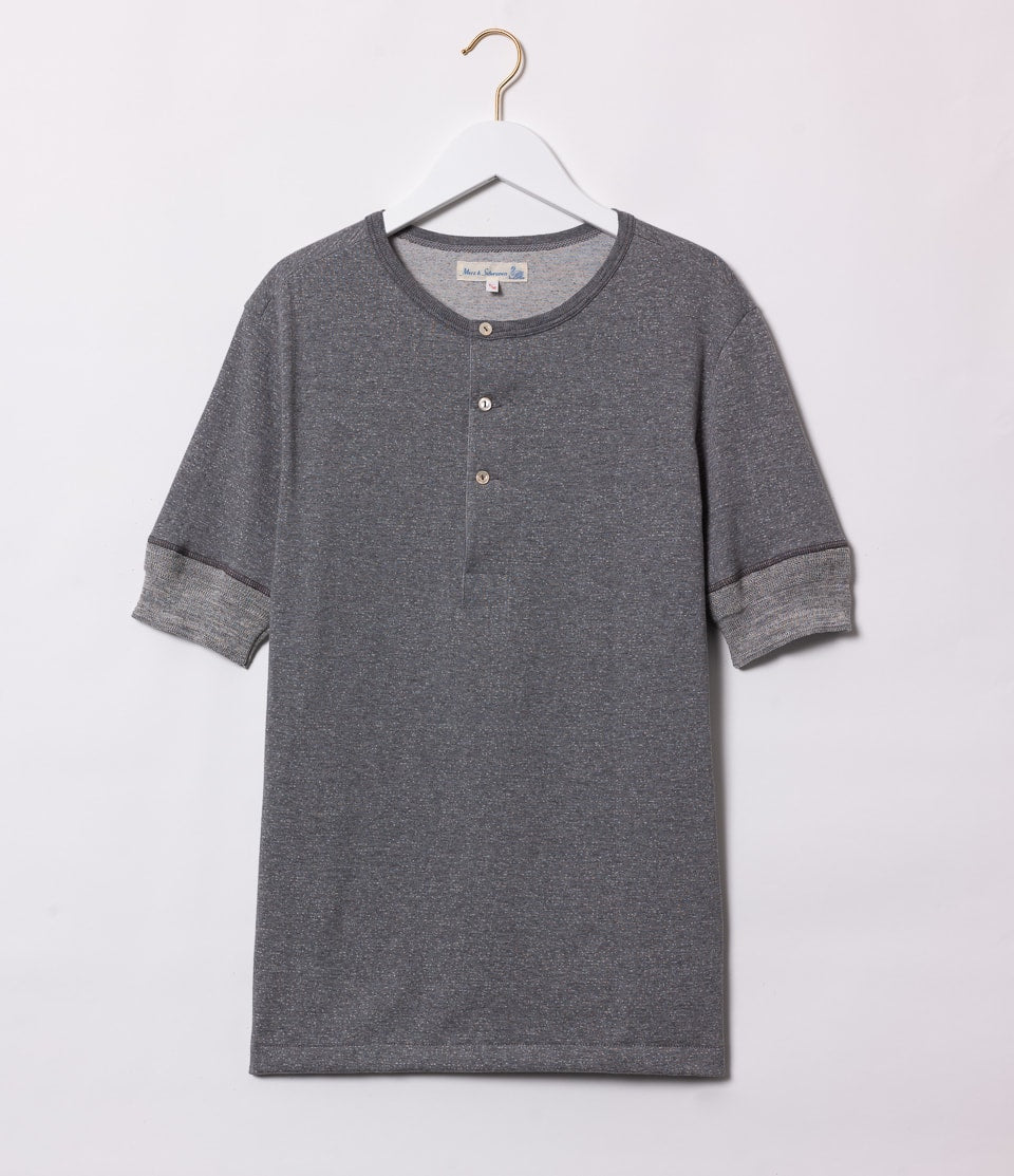 MZB Men's 207 Classic Henley 8.6oz Anthra Mel
