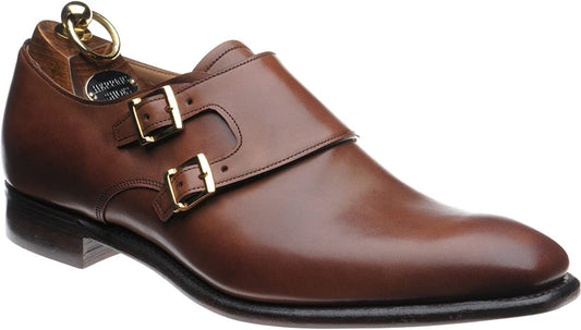 HE BLAIR II Double Monk Shoes Conker Calf