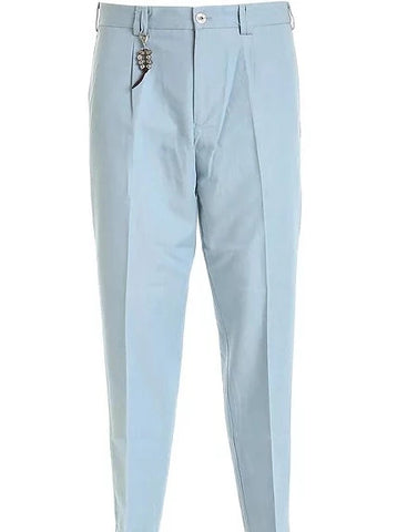 RBN Men's R100 Cotton Loose Fit Trousers Light Blue