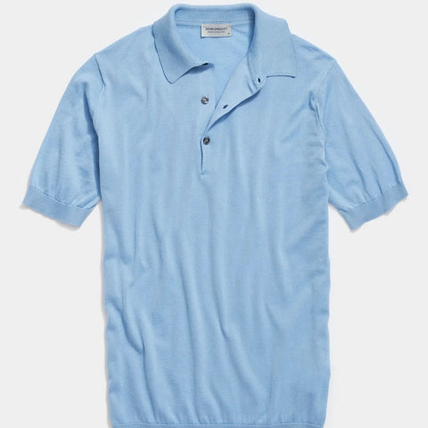 JSY ADRIAN Men Sea Island Cotton Shirt SS Eventide Blue