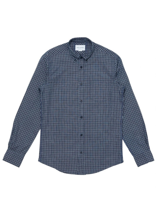TSH Classic Button Down Shirt Indigo Blue Check