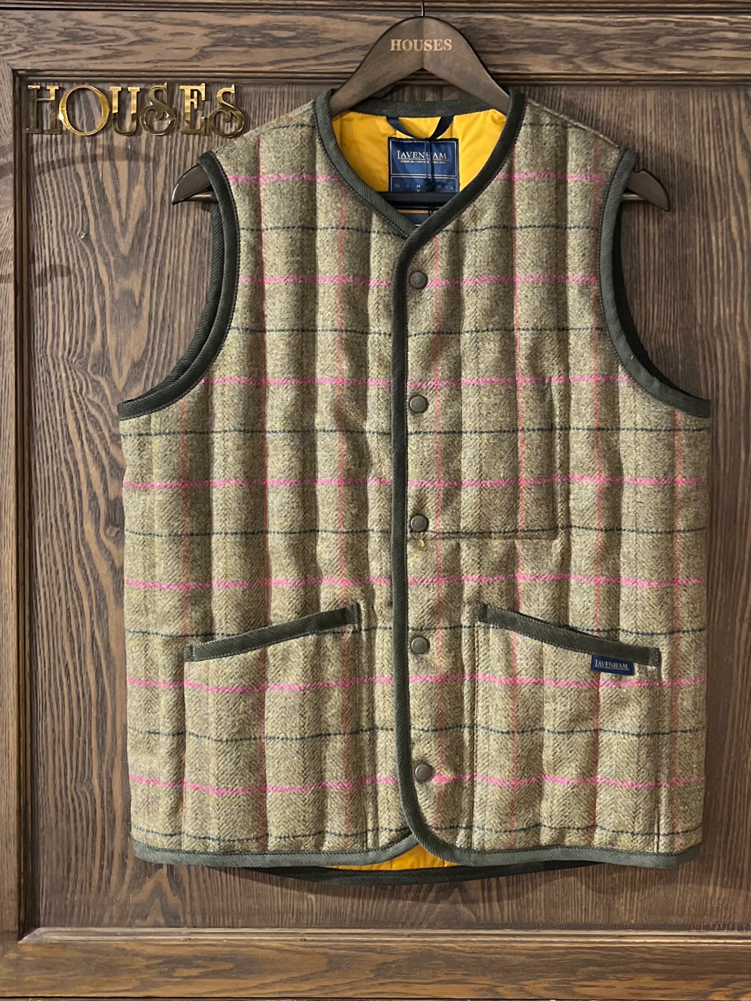 LVH Men's THORNHAM Shetland Wool Tweed Gilet Sage