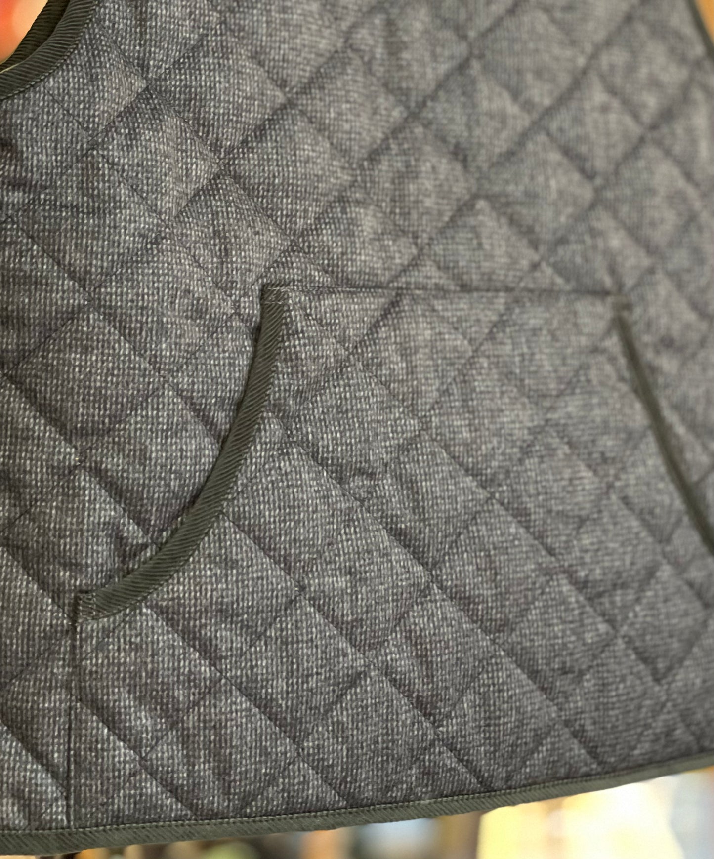 LAVENHAM x HOUSES HIGHTOWN Light Weight Wool Tweed Gilet Charcoal