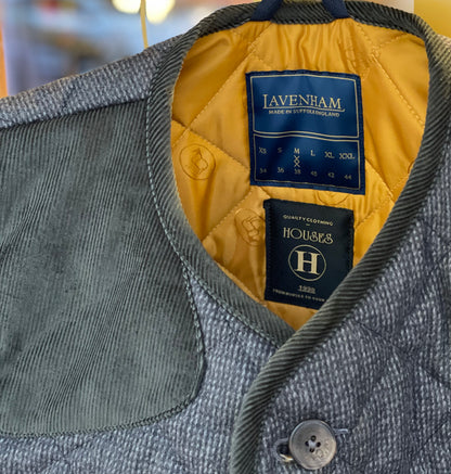 LAVENHAM x HOUSES HIGHTOWN Light Weight Wool Tweed Gilet Charcoal