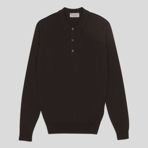 JSY BELPER Men Merino Wool Shirt LS Dark Cocoa