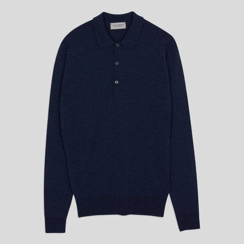 JSY BELPER Men Merino Wool Shirt LS Indigo