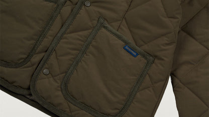 LVH BIG QUILT COLLARLESS Jacket Olive Green