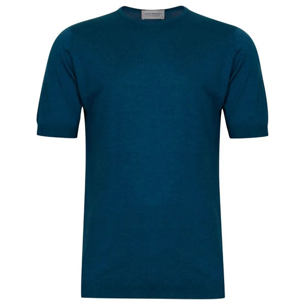 JSY CBELDEN Men Merino x Cotton T-Shirt CN SS River Blue