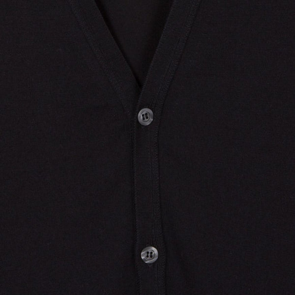 JSY CPETWORTH Men Merino x Cotton Cardigan VN LS Black