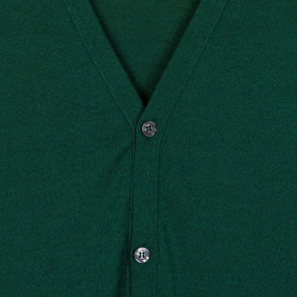 JSY CPETWORTH Men Merino x Cotton Cardigan VN LS Bottle Green