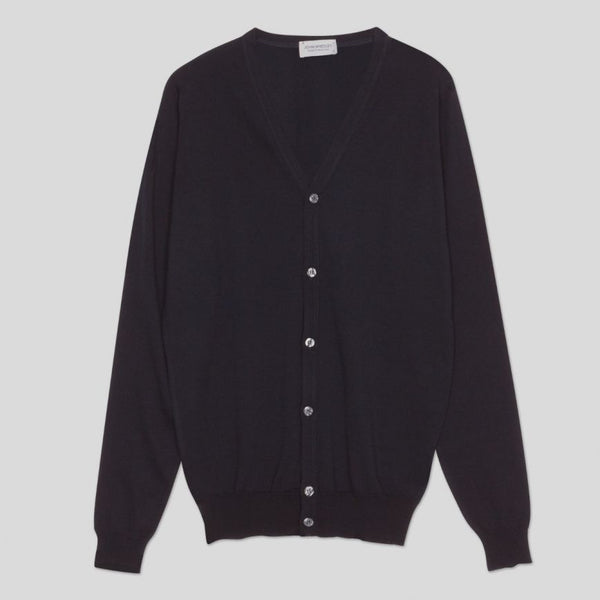 JSY CPETWORTH Men Merino x Cotton Cardigan VN LS Navy