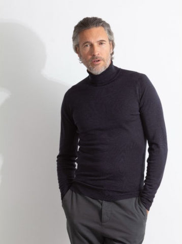 JSY CHERWELL Merino Wool Roll Neck Pullover Black