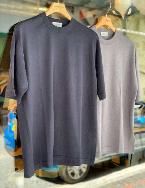 JSY TINDALL Men Sea Island Cotton T-Shirt CN SS Navy