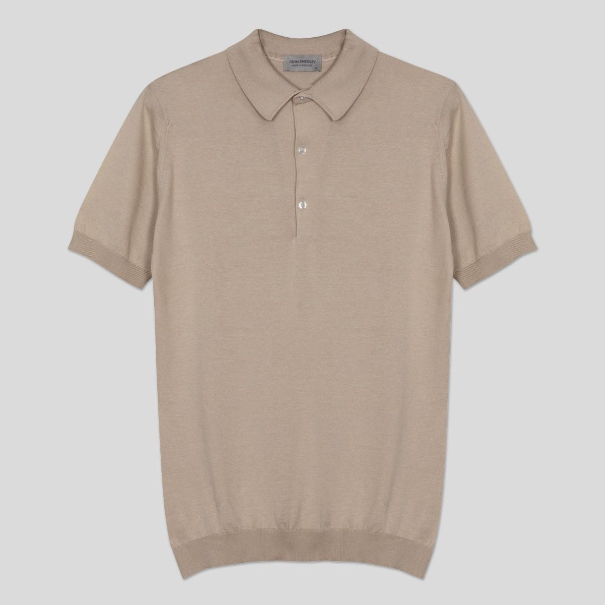 JSY ADRIAN Men Sea Island Cotton Polo Shirt Almond