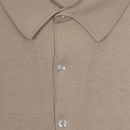 JSY ADRIAN Men Sea Island Cotton Polo Shirt Almond