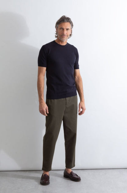 JSY Men Sea Island Cotton Pique T-shirt Navy