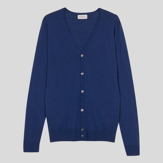 JSY PETWORTH Men Merino Wool Cardigan VN LS Lapis Blue