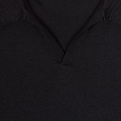 JSY PUCK Men Sea Island Cotton Skipper Collar Shirt LS Navy