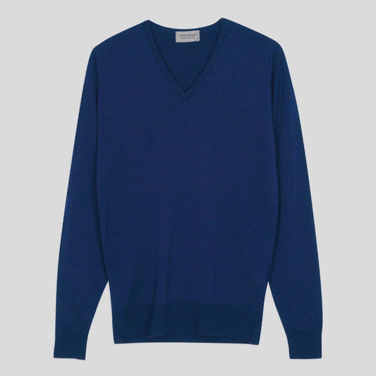 JSY BLENHEIM Men Merino Wool Pullover VN LS Lapis Blue