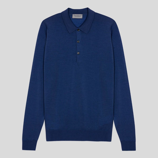 JSY BELPER Men Merino Wool Shirt LS Lapis Blue