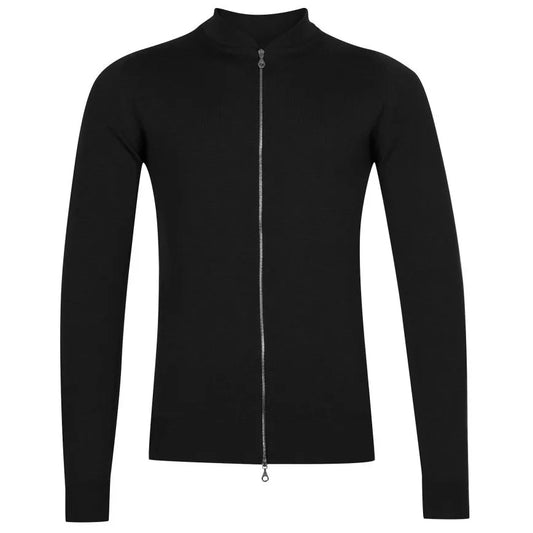 JSY MACLEAN Men Merino Zip Bomber Jacket Black