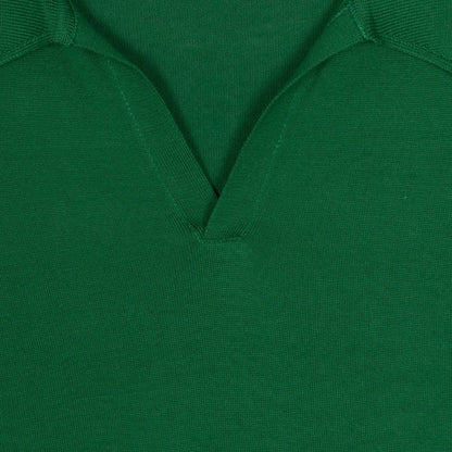 JSY PUCK Men Sea Island Cotton Skipper Collar Shirt LS Scotch Green