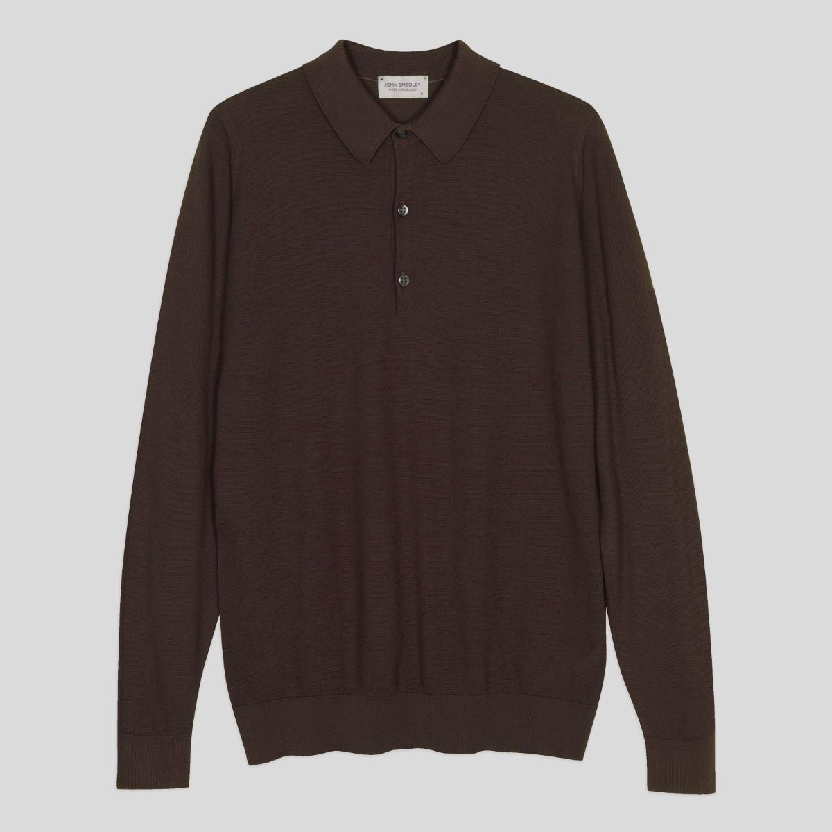 JSY ELSTON Men Sea Island Cotton Shirt LS Coffee Bean