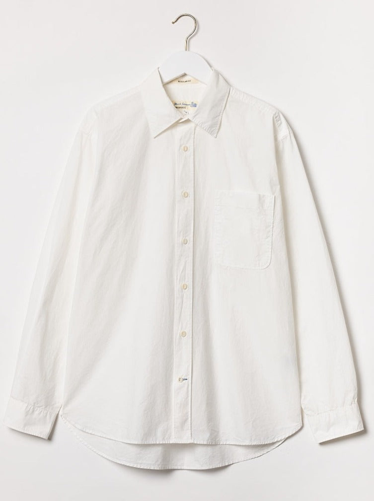MZB UNISEX SHIRT01 Woven Cotton Relaxed Fit Shirt White