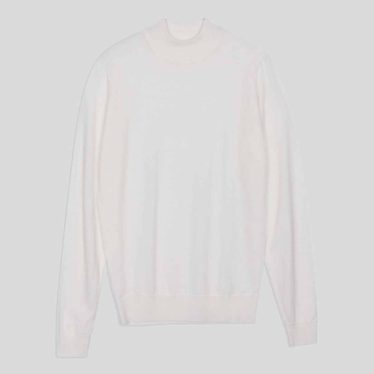 JSY HARCOURT Men Merino Wool Pullover MN LS Snow White