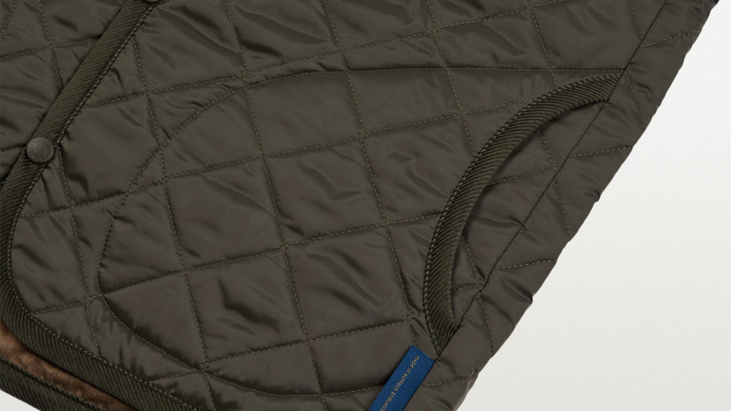 LVH THORNHAM Shoulder Patch Quilt Gilet Olive