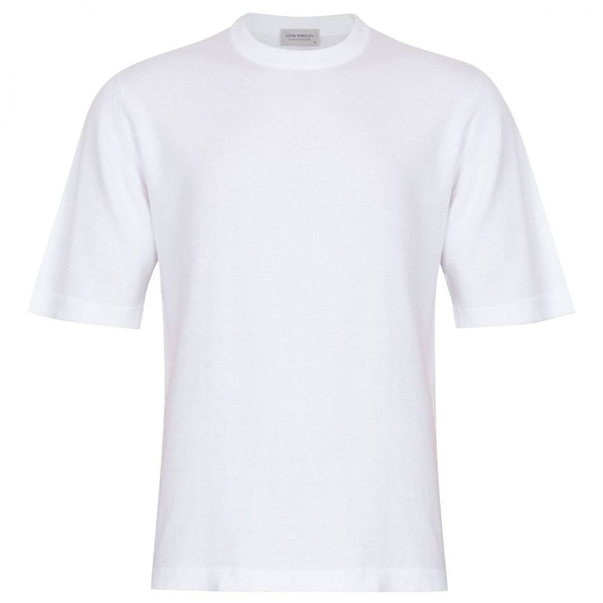JSY TINDALL Men Sea Island Cotton T-Shirt CN SS White